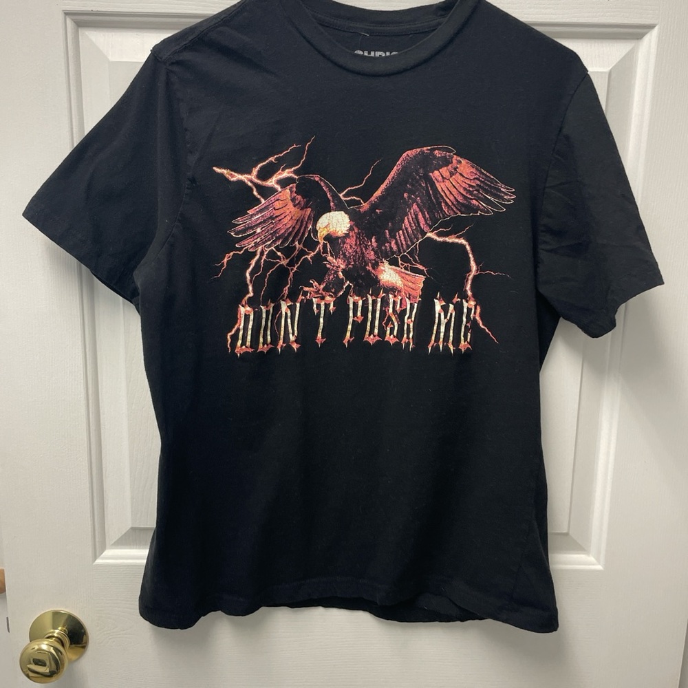 Black Don’t Push Me Tour Chris Delia T-Shirt with Eagle Design